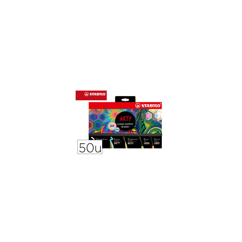 SET STABILO CREATIVO ARTY LINE PASTEL 50 UNIDADES SURTIDAS