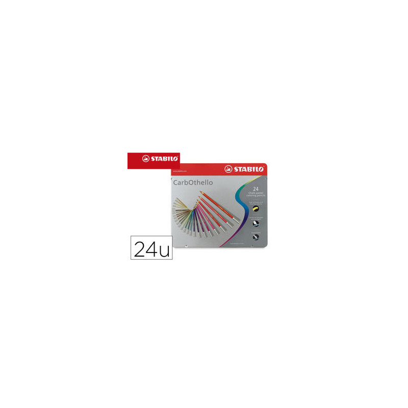 LAPICES DE COLORES STABILO ACUARELABLES CARBOTHELLO ARTY ESTUCHE METALICO DE 24 COLORES SURTIDOS