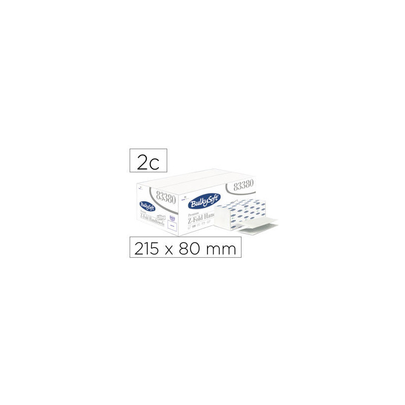 TOALLA ENGARZADA OFYHOSTEL BULKYSOFT GOFRADA PREMIUM FOLD 2 CAPAS PLEGADO Z 215 X 80 MM