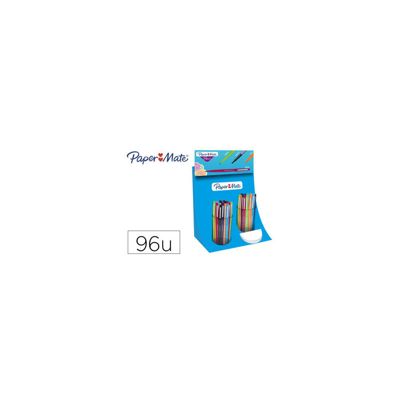 ROTULADOR PAPER MATE FLAIR PUNTA DE FIBRA EXPOSITOR DE 96 UNIDADES COLORES SURTIDOS