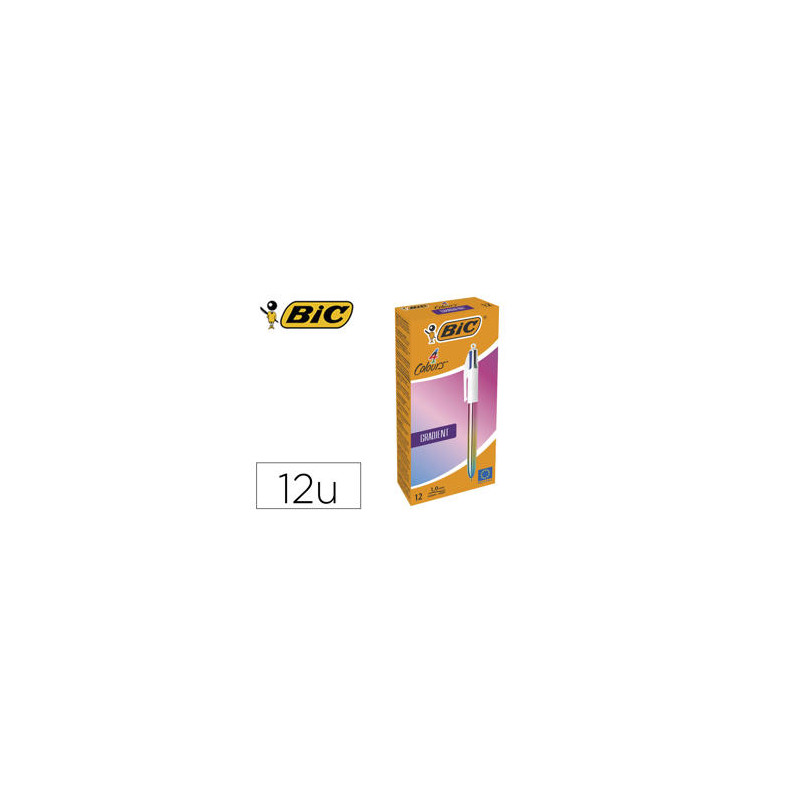 BOLIGRAFO BIC CUATRO COLORES GRADIENTE CAJA DE 12 UNIDADES COLORES SURTIDOS