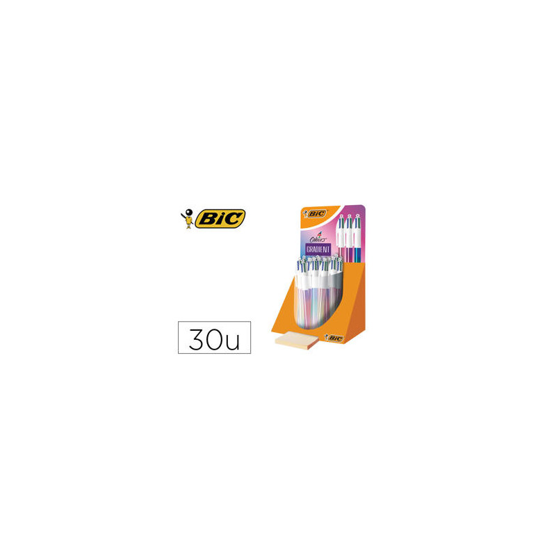 BOLIGRAFO BIC CUATRO COLORES GRADIENTE EXPOSITOR DE 30 UNIDADES COLORES SURTIDOS