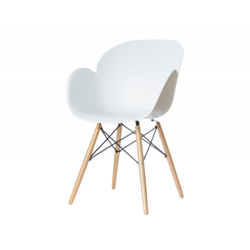 SILLA PAPERFLOW KIWOOD PIE HAYA ASIENTO BLANCO LOTE DE 2 UNIDADES