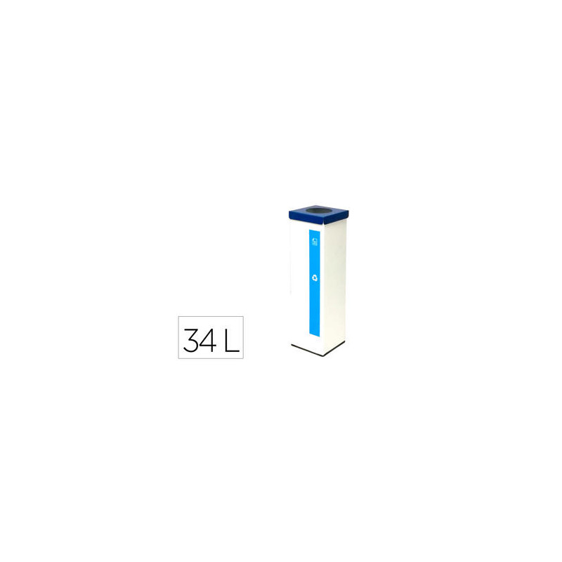 PAPELERA METALICA SIE PARA RECICLAJE TAPA EXTRAIBLE 34 LITROS 725X225X225 MM