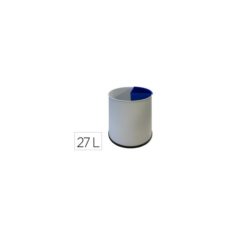PAPELERA METALICA SIE PARA RECICLAJE CON 1 DEPARTAMENTO EXTRAIBLE 27 LITROS 300X295 MM