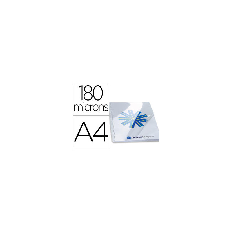 TAPA DE ENCUADERNACION GBG PVC CRISTAL TRANSPARENTE 180 MC DIN A4 PACK DE 100 UNIDADES