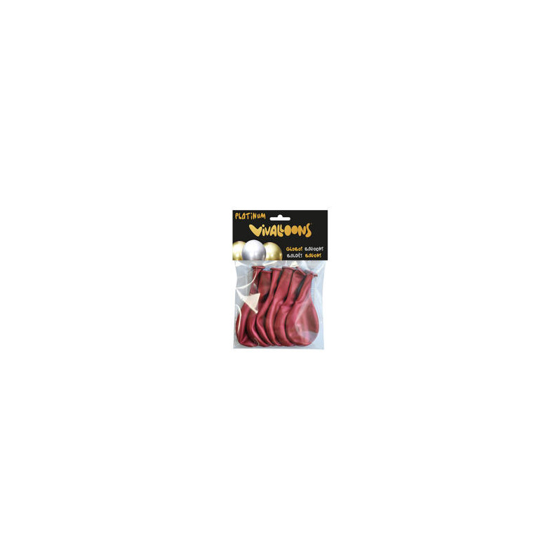 GLOBO 100% LATEX BIODEGRADABLE ROJO MEDIANOCHE BLISTER DE 6 UNIDADES