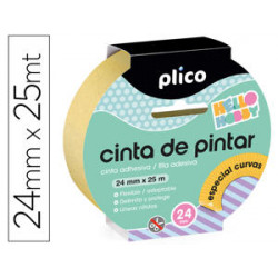 CINTA ADHESIVA PLICO PARA PINTOR ESPECIAL CURVAS 25 MT X 24 MM