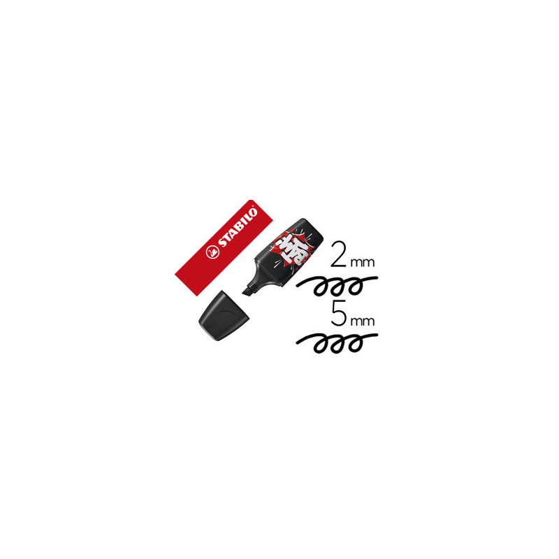 ROTULADOR STABILO BOSS MINI FLUORESCENTE BY SNOOZE ONE NEGRO