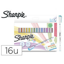 ROTULADOR SHARPIE S-NOTE DUO BLISTER DE 16 UNIDADES COLORES SURTIDOS