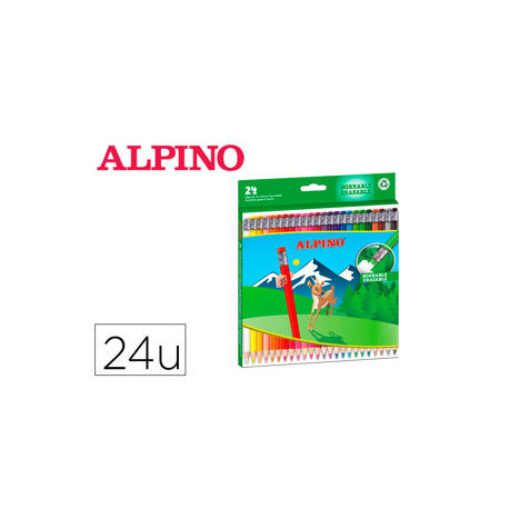 LAPICES DE COLORES ALPINO BORRABLE CAJA DE 24 UNIDADES COLORES SURTIDOS LAPICES DE COLORES ALPINO BORRABLE CAJA DE 24 UNIDADES COLORES SURTIDOS