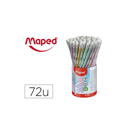 LAPICES DE GRAFITO MAPED PLASTICO GLITTER DECO HB CON GOMA 72 COLORES SURTIDOS LAPICES DE GRAFITO MAPED PLASTICO GLITTER DECO HB CON GOMA 72 COLORES SURTIDOS