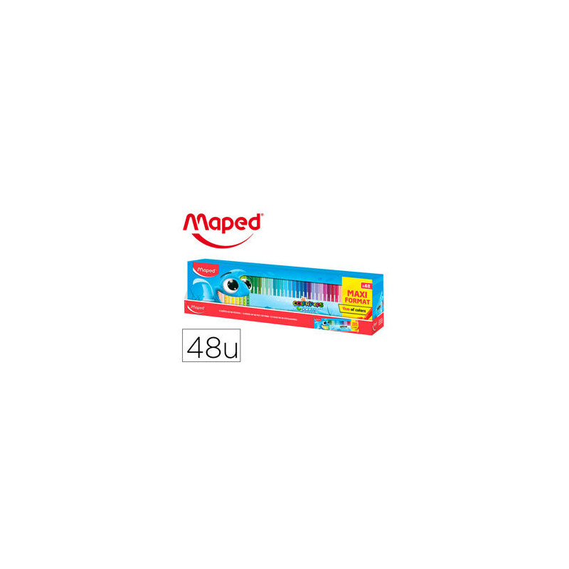ROTULADOR MAPED COLOR PEPS OCEAN CAJA DE 48 UNIDADES COLORES SURTIDOS