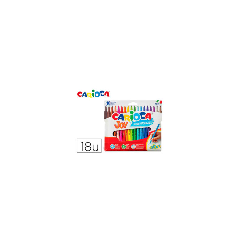 ROTULADOR CARIOCA JOY CAJA DE 18 COLORES SURTIDOS