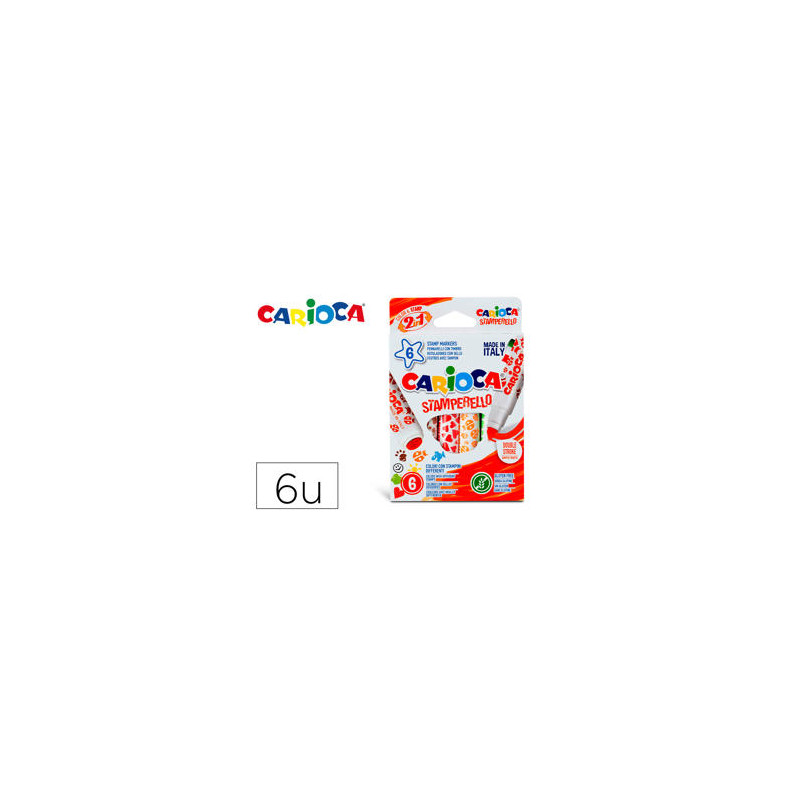 ROTULADOR CARIOCA STAMPERELLO CAJA 6 UNIDADES COLORES SURTIDOS