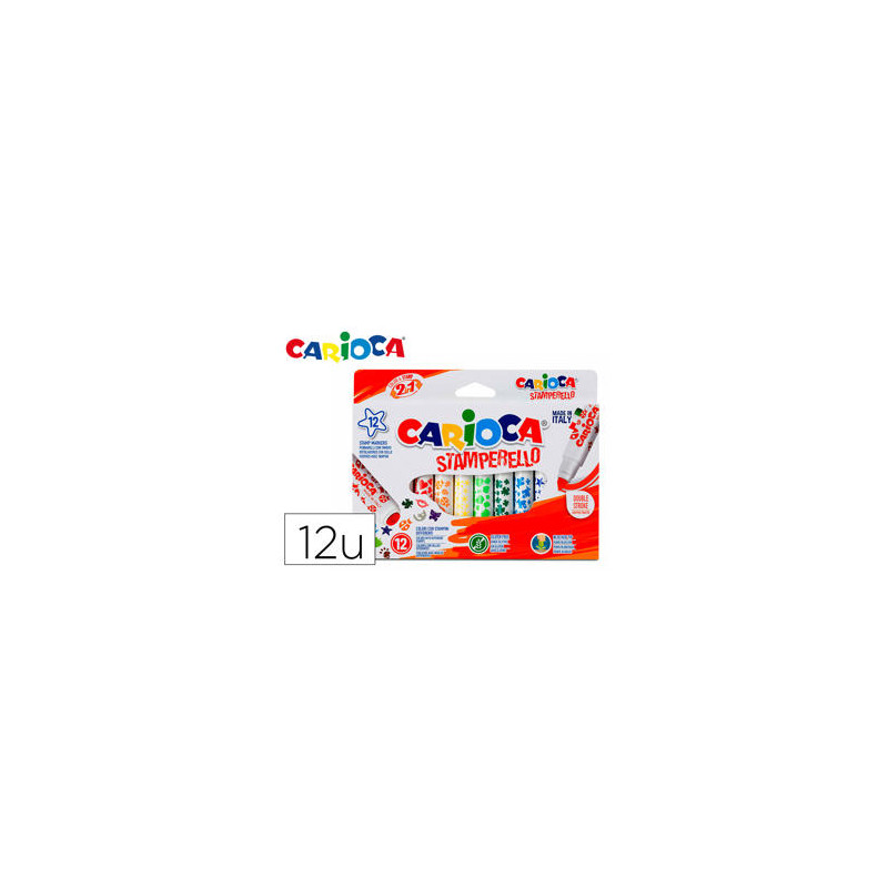 ROTULADOR CARIOCA STAMPERELLO CAJA 12 UNIDADES COLORES SURTIDOS