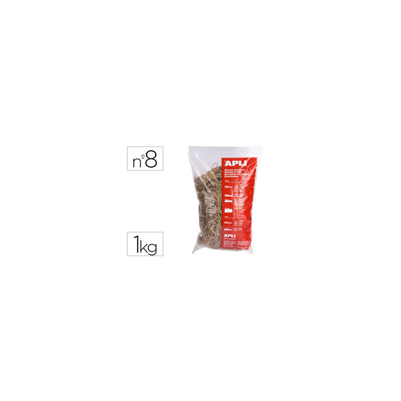 GOMILLAS ELASTICAS APLI 80 X 2 MM N 8 BOLSA DE 1000 GR