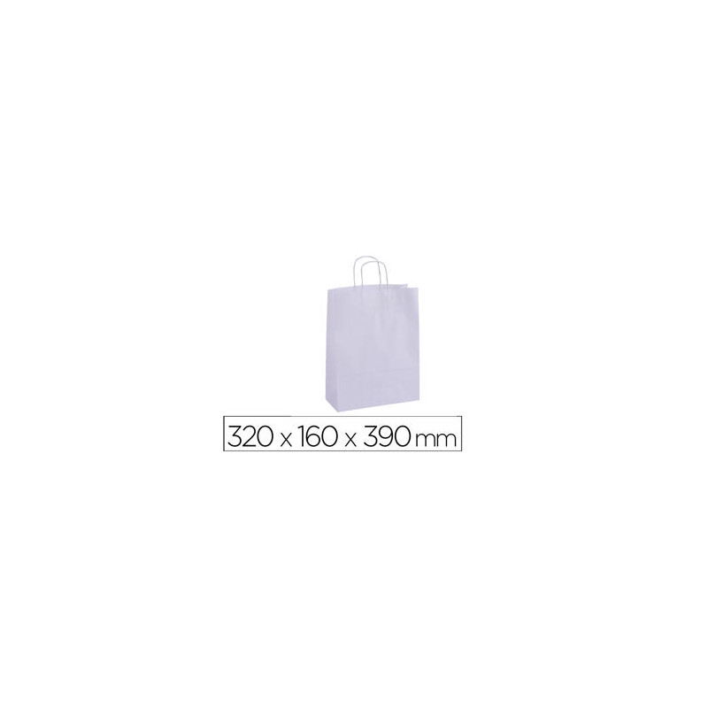 BOLSA KRAFT APLI BLANCO ASA RETORCIDA 320X160X390 MM PAQUETE DE 50 UNIDADES