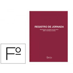 LIBRO MIQUELRIUS FOLIO 40 HOJAS REGISTRO HORARIO LABORAL