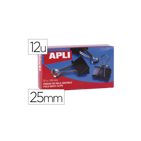 PINZA METALICA APLI REVERSIBLE 25 MM CAJA DE 12 UNIDADES PINZA METALICA APLI REVERSIBLE 25 MM CAJA DE 12 UNIDADES