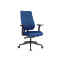 SILLA ROCADA DIRECCION BRAZOS REGULABLES BASE POLIMERO RESPALDO Y ASIENTO EN TELA IGNIFUGA AZUL 610X