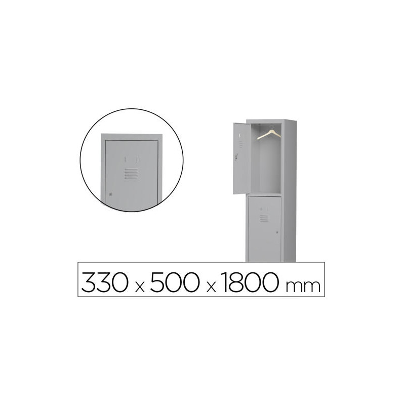 TAQUILLA METALICA ROCADA 300 1 MODULO 2 PUERTAS GRIS 330X500X1800 MM