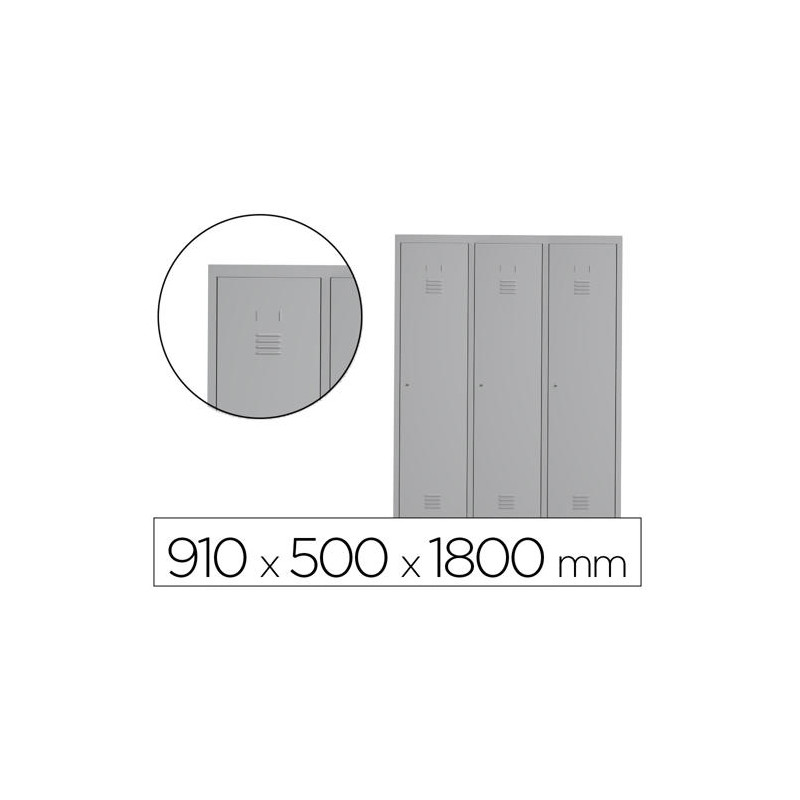 TAQUILLA METALICA ROCADA 300 3 MODULOS X 3 PUERTA GRIS 910X500X1800 MM