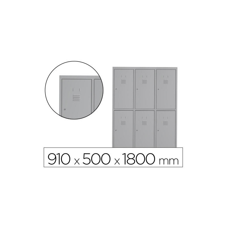 TAQUILLA METALICA ROCADA 300 3 MODULOS X 2 PUERTAS GRIS 910X500X1800 MM