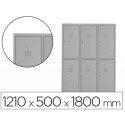 TAQUILLA METALICA ROCADA 400 3 MODULOS X 2 PUERTAS GRIS 1210X500X1800 MM