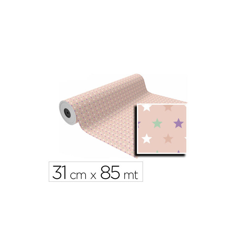 PAPEL DE REGALO BASIKA IN2104-D BOBINA ANCHO 31 CM LONGITUD 85 M PESO 2 KG GRAMAJE 60 GR