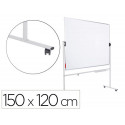 PIZARRA BLANCA ROCADA VOLTEABLE DOBLE CARA MAGNETICA ACERO LACADO 150X120 CM