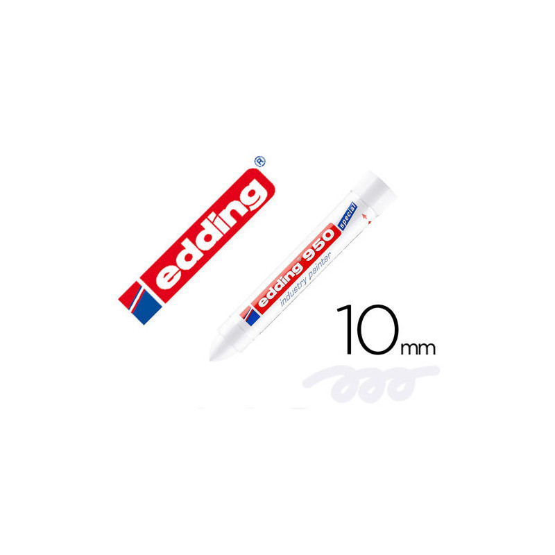 MARCADOR EDDING PERMANENTE 950 PASTA OPACA BLANCO PUNTA REDONDA 10 MM PARA SUPERFICIES OXIDADAS/RUGO