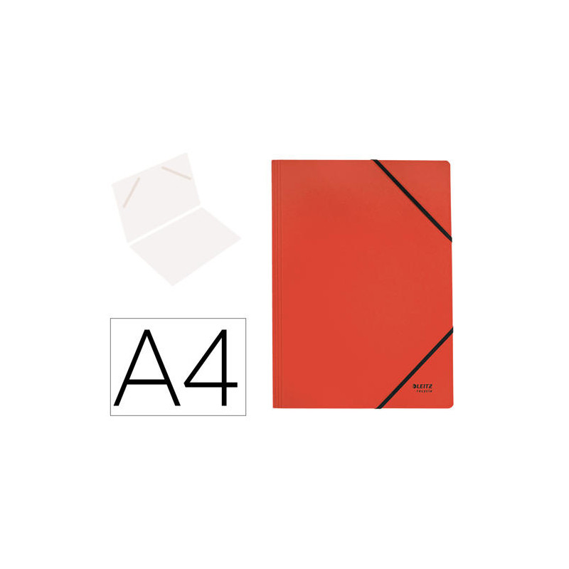 CARPETA LEITZ RECYCLE GOMAS DIN A4 CARTON RECICLABLE 100% ROJO