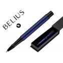 BOLIGRAFO BELIUS TURBO ALUMINIO COLOR AZUL Y NEGRO TINTA AZUL CAJA DE DISEÑO