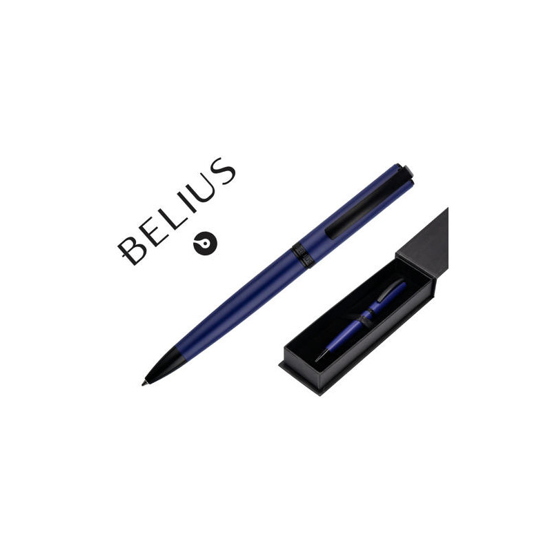 ROLLER BELIUS TURBO ALUMINIO COLOR AZUL Y NEGRO TINTA AZUL CAJA DE DISEÑO