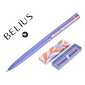 BOLIGRAFO BELIUS ROSE ALUMINIO COLOR LAVANDA/ORO ROSA TINTA AZUL CAJA DE DISEÑO
