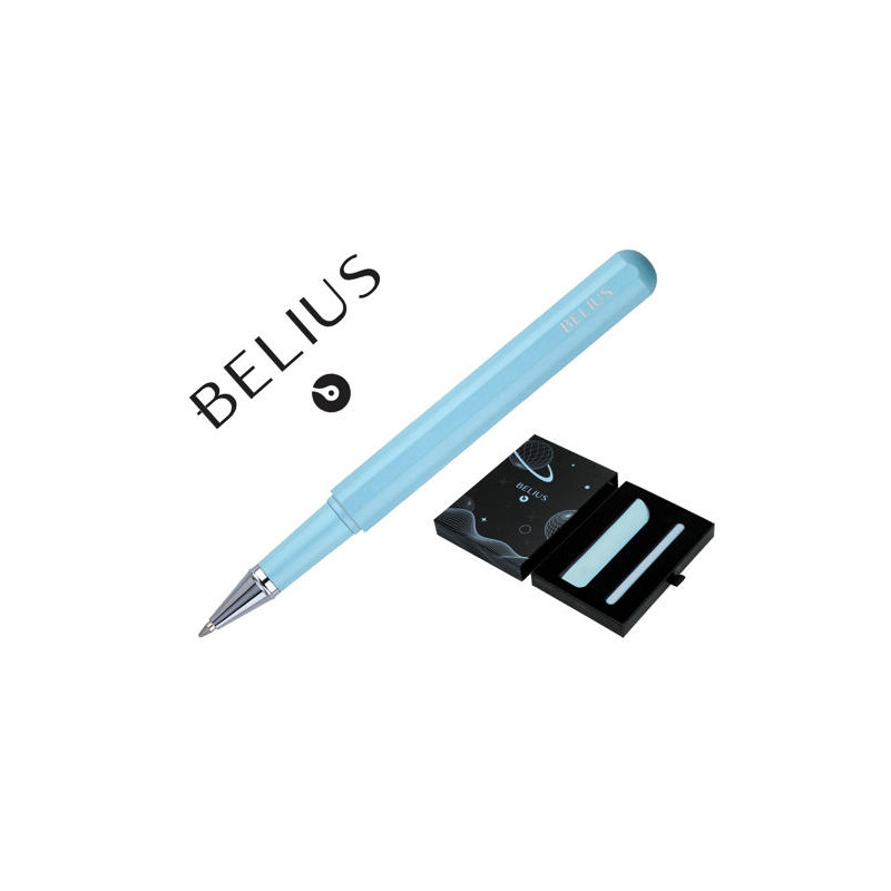 ROLLER Y FUNDA DE SIMILPIEL BELIUS SPACE B COLOR MINIMALISTA AZUL TINTA AZUL CAJA DE DISEÑO