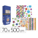 PAPEL DE REGALO BASIKA TODO AÑO ROLLO ANCHO 70 CM LONGITUD 5 M MODELOS SURTIDOS GRAMAJE 50 GR