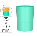 CUBILETE PORTALAPICES Q-CONNECT VERDE MENTA PASTEL OPACO PLASTICO DIAMETRO 75 MM ALTO 100 MM
