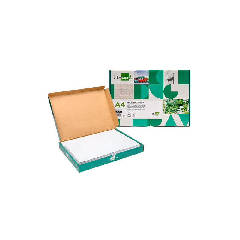 PAPEL DIBUJO LIDERPAPEL 210X297 MM 130 GR SIN RECUADRO DIN A4 HOJA