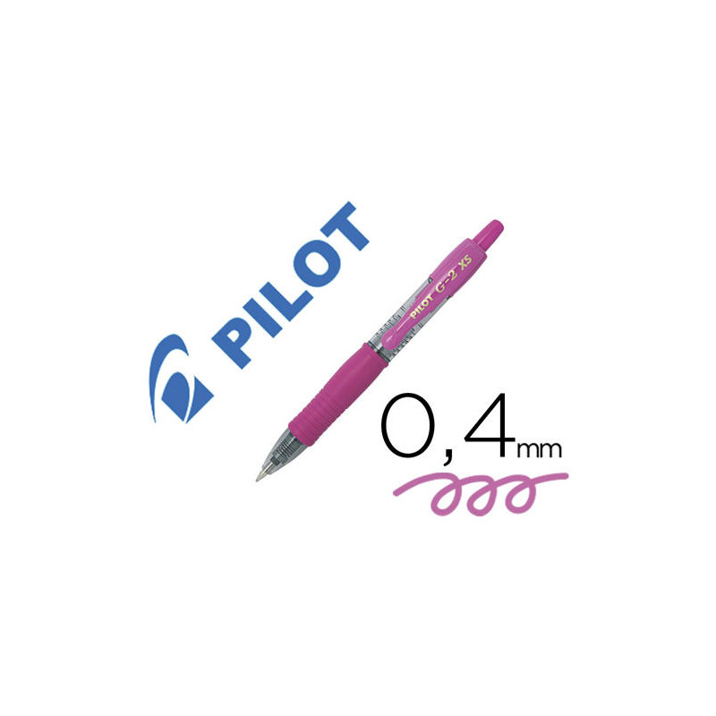 BOLIGRAFO PILOT G-2 PIXIE ROSA TINTA GEL RETRACTIL SUJECION DE CAUCHO