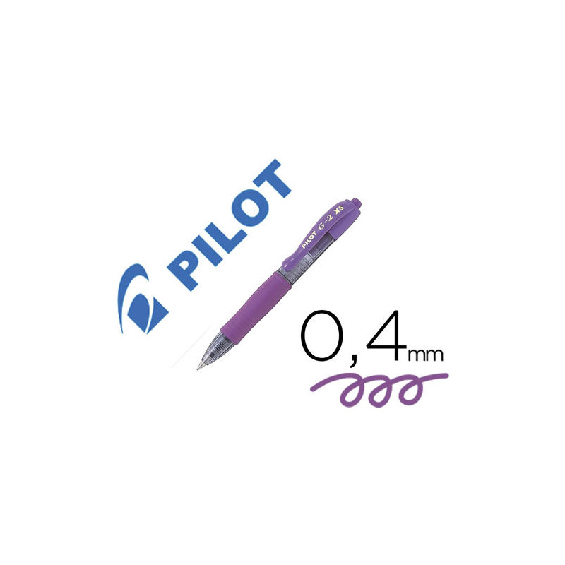 BOLIGRAFO PILOT G-2 PIXIE VIOLETA TINTA GEL RETRACTIL SUJECION DE CAUCHO