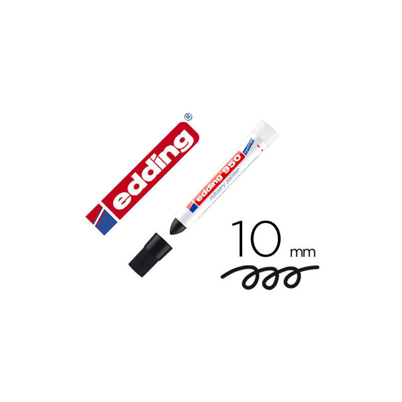 MARCADOR EDDING PERMANENTE 950 PASTA OPACA NEGRA PUNTA REDONDA 10 MM PARA SUPERFICIES OXIDADAS/RUGOS
