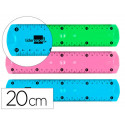 REGLA LIDERPAPEL PLASTICO FLEXIBLE 20 CM COLORES SURTIDOS