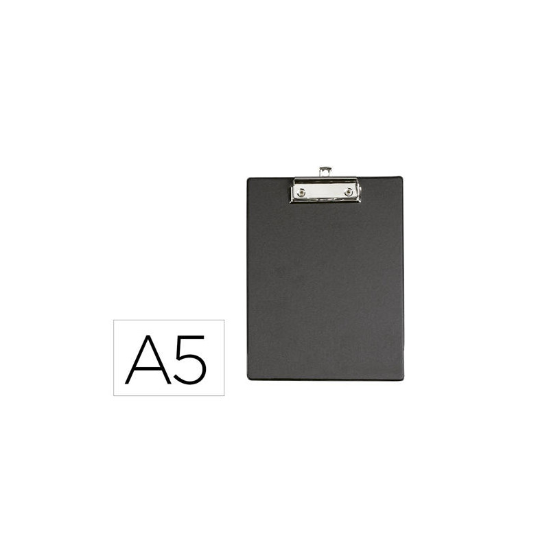 PORTANOTAS MAUL DIN A5 CARTON PLASTIFICADO PVC CON PINZA COLOR NEGRO