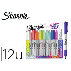 ROTULADOR SHARPIE PERMANENTE FINO GLAM POP BLISTER DE 12 UNIDADES COLORES SURTIDOS