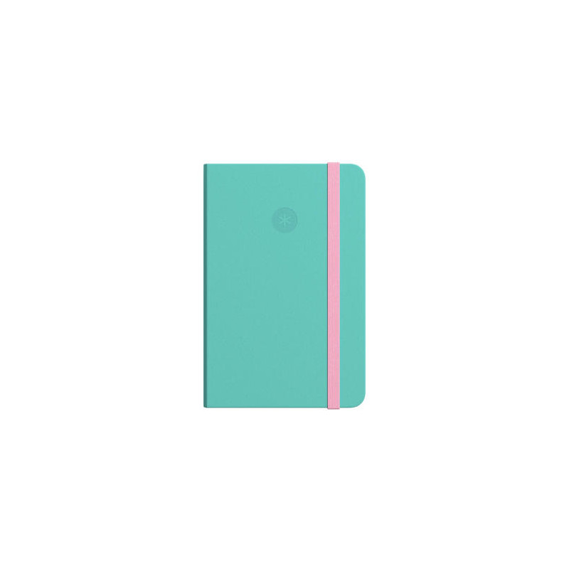 CUADERNO CON GOMILLA ANTARTIK NOTES TAPA DURA A5 HOJAS CUADRICULA ROSA Y TURQUESA 100 HOJAS 80 GR FS