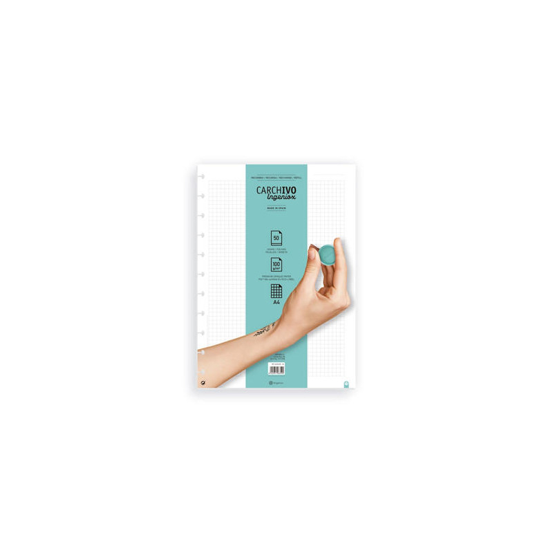 RECAMBIO CUADERNO CARCHIVO INGENIOX A4 50 HOJAS CUADRICULA