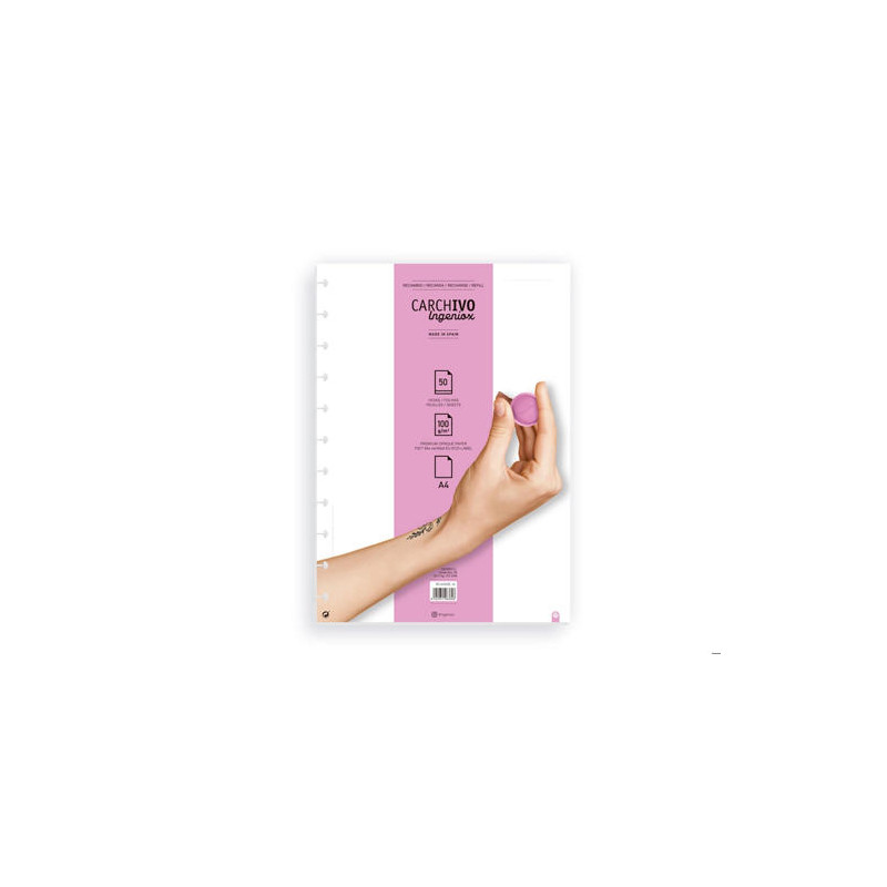 RECAMBIO CUADERNO CARCHIVO INGENIOX A4 50 HOJAS LISO