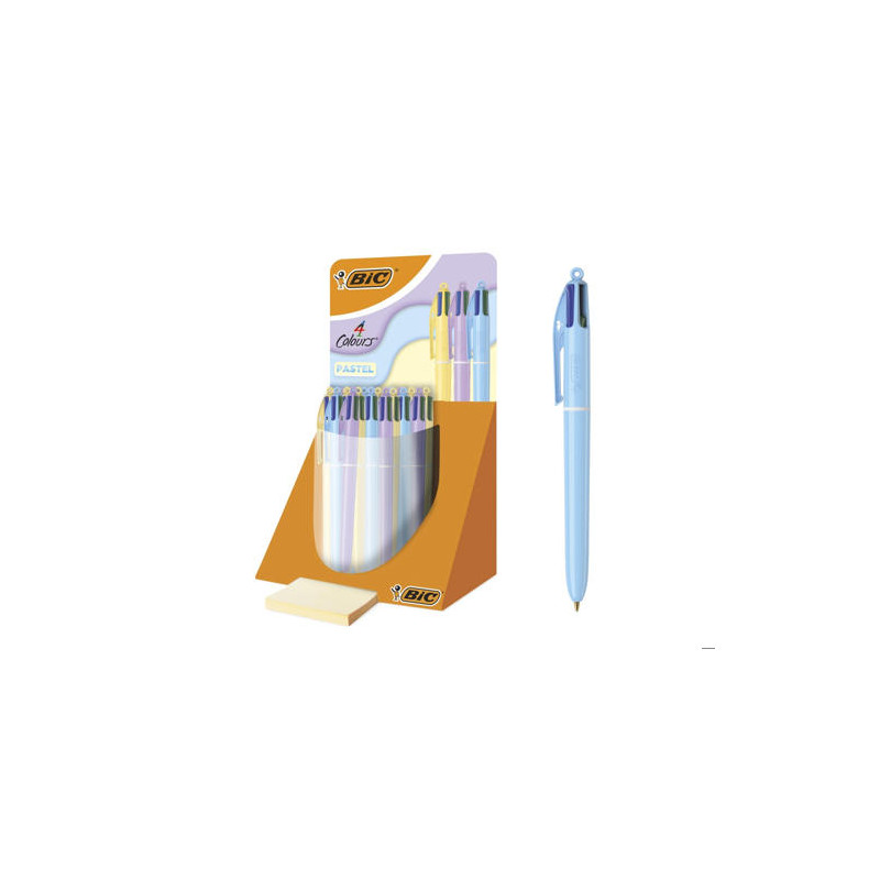 BOLIGRAFO BIC CUATRO COLORES PASTEL PUNTA DE 1 MM EXPOSITOR DE 30 UNIDADES COLORES SURTIDOS